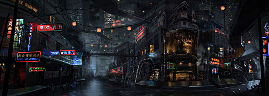 Concept art of Flooded Chinatown